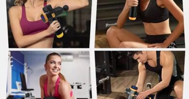 Pistola de massagem utilizada para recuperação muscular após treino